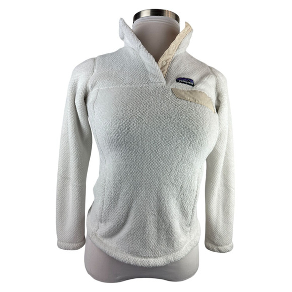 Patagonia Re-tool 1/4 Snap-T Pullover Fleece Top Pearl White X-Dye Women's XS - Picture 4 of 13